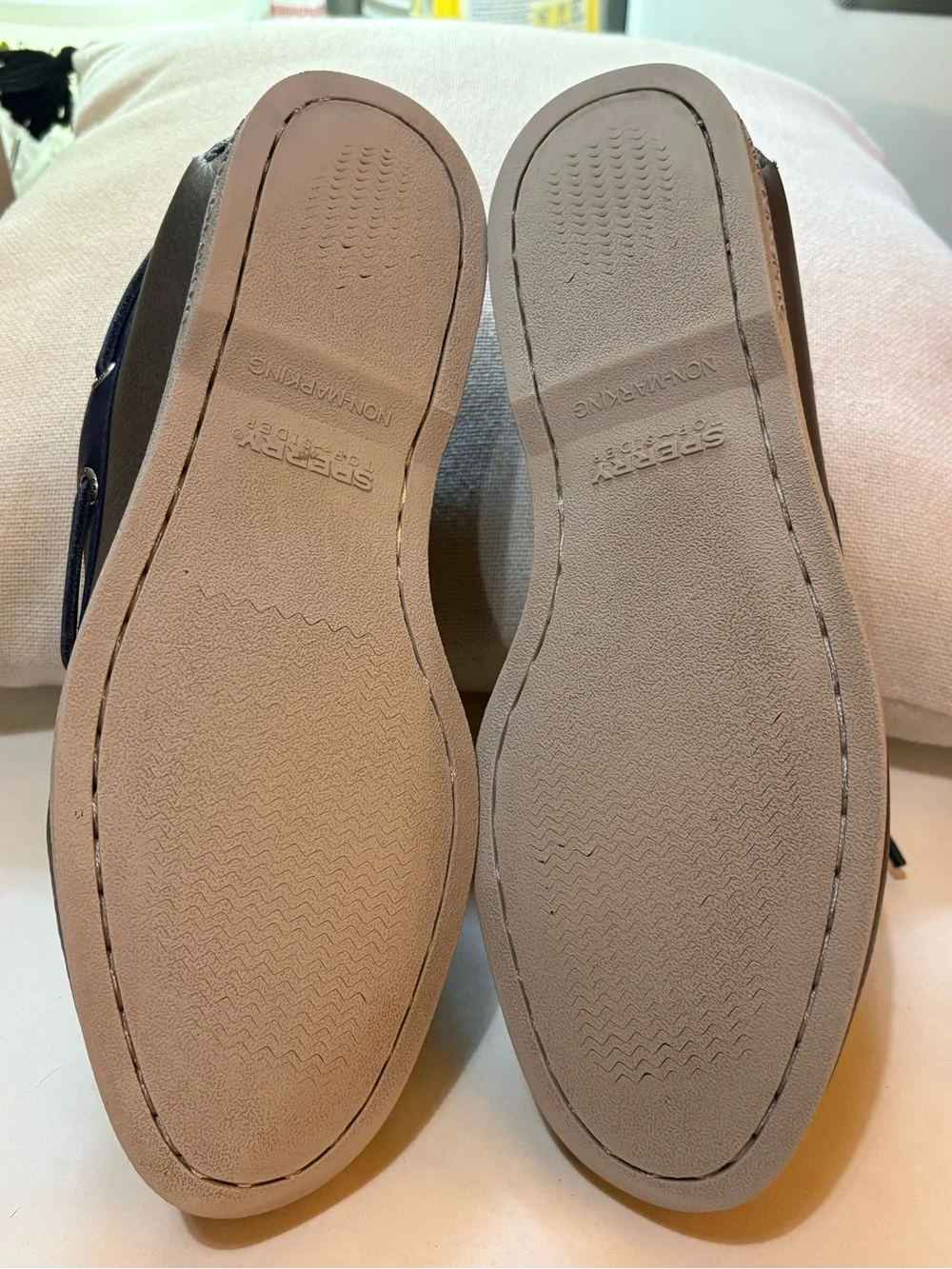 GOLD CUP Sperry Two-Tone Brown & Navy Leather Boat Shoes. Size 9